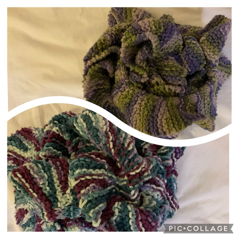2 Handmade Ruffle Scarf Bundle